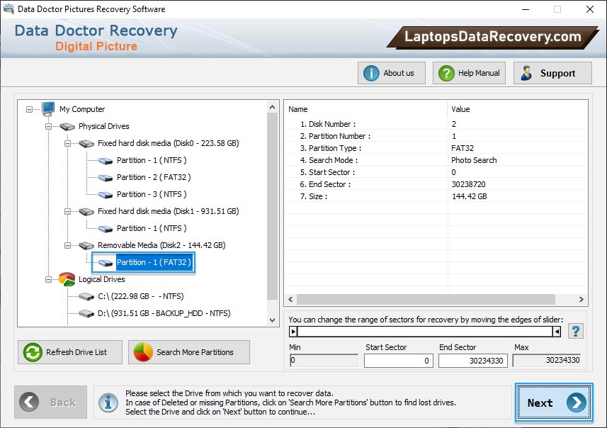 Select Disk or Partition