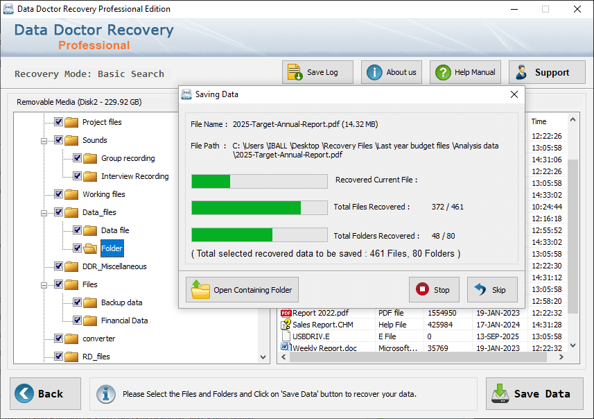Recovered Data Recovered Data