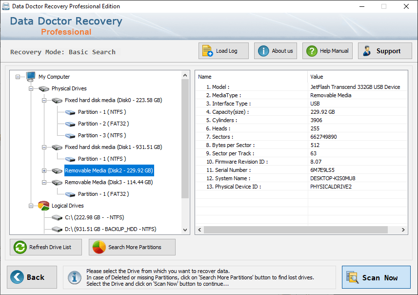 Select Disk or Partition Select Disk or Partition